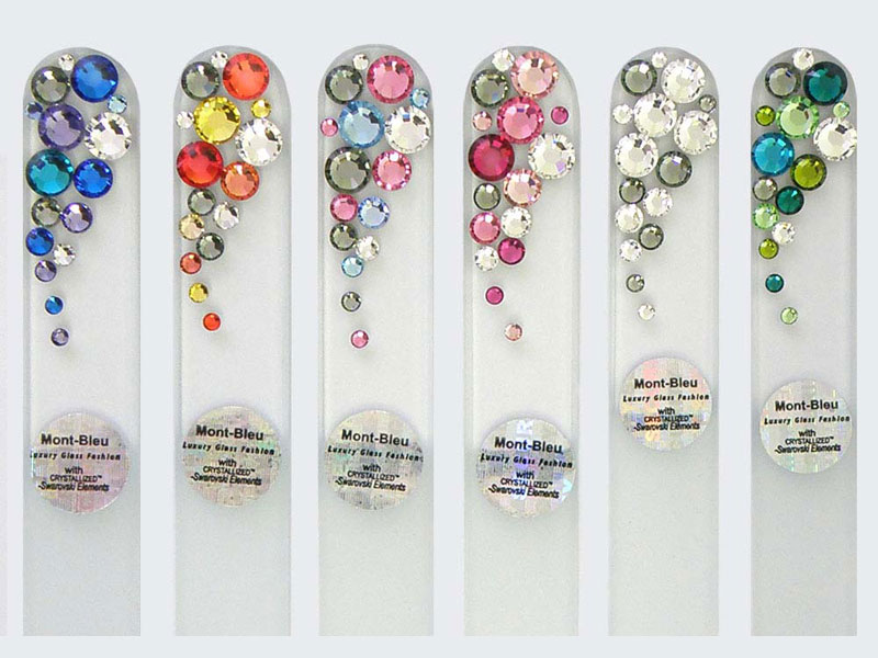 Crystal nail files with Swarovski from Mont Bleu, made in Czech Republic